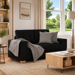 Compact Black Loveseat Sofa for Cozy Spaces