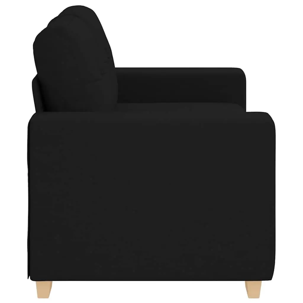 Loveseat Sofa Black Fabric 160x77x82cm Polyester