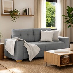 Grey Loveseat Sofa with Comfortable Padded Seats