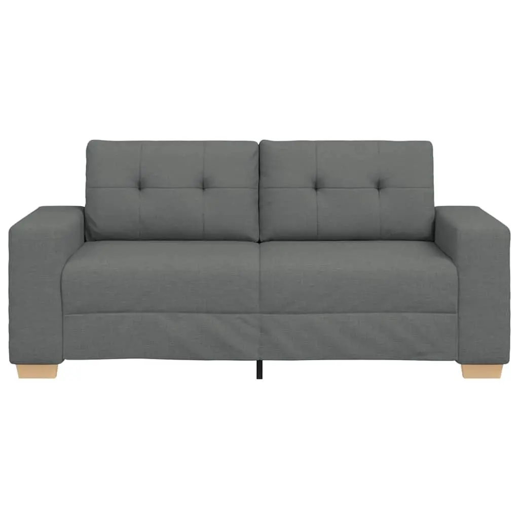 Loveseat Sofa Grey Fabric 180x77x82cm Padded Seats Living Room Furniture