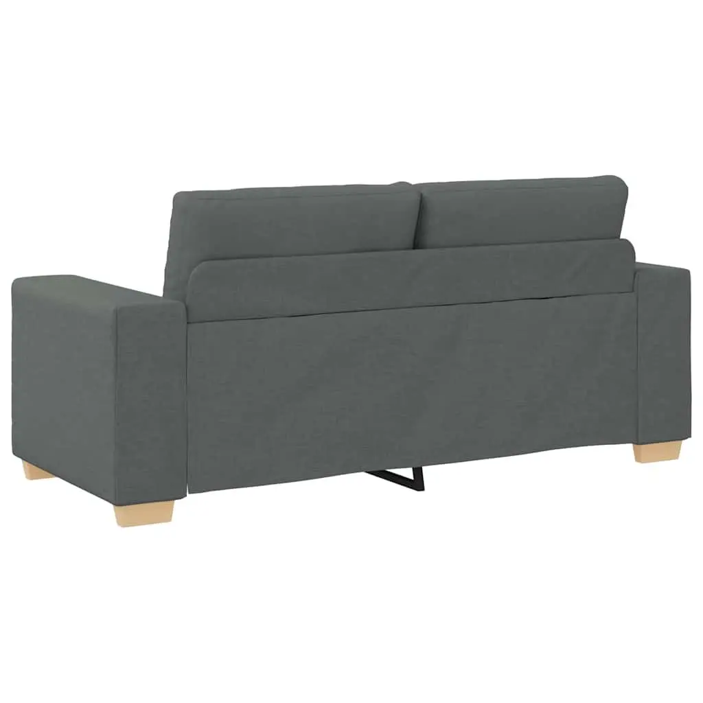 Loveseat Sofa Grey Fabric 180x77x82cm Padded Seats Living Room Furniture
