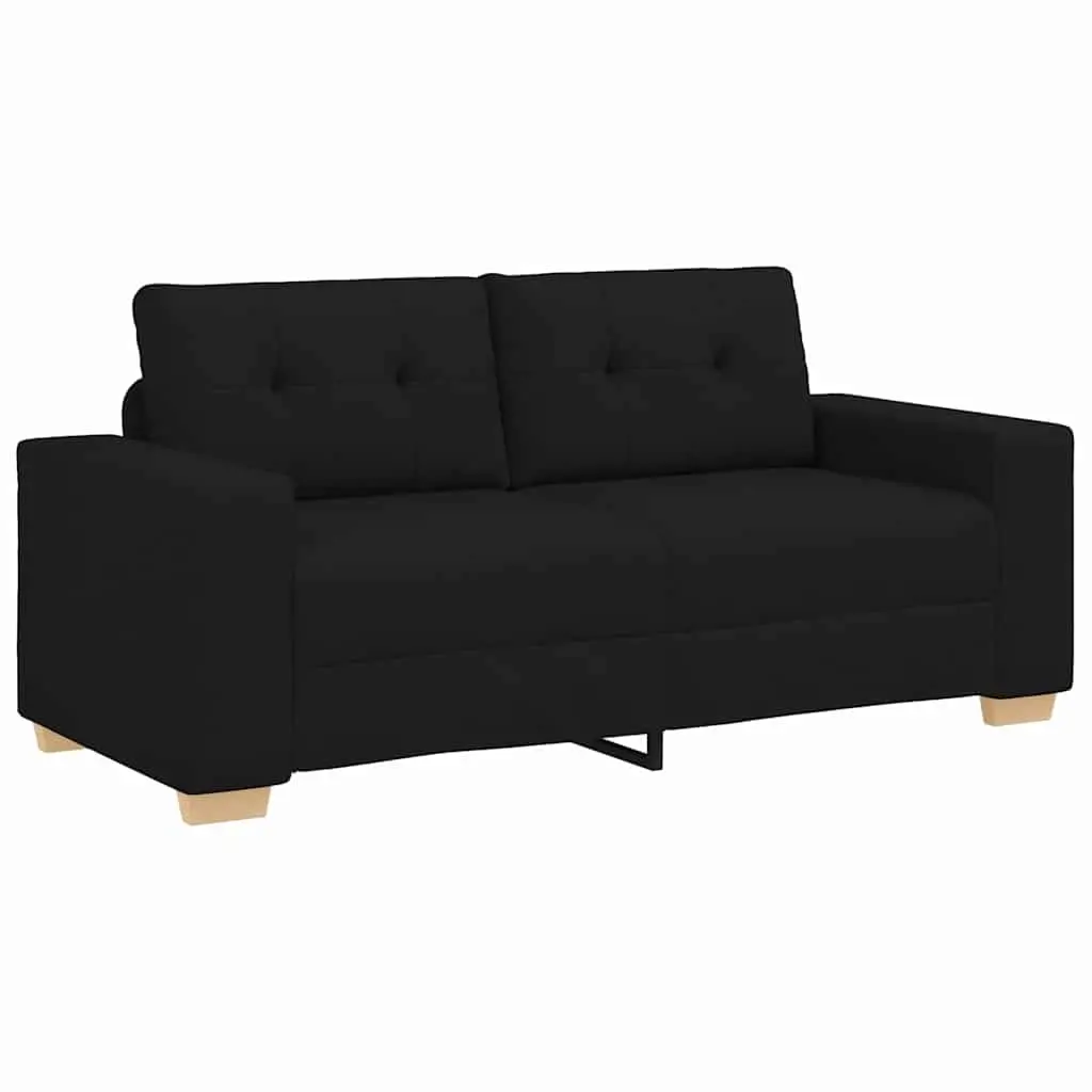 Black Fabric Loveseat Sofa 180x77x82cm for Two