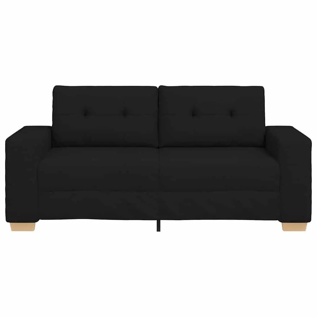 Black Fabric Loveseat Sofa 180x77x82cm for Two