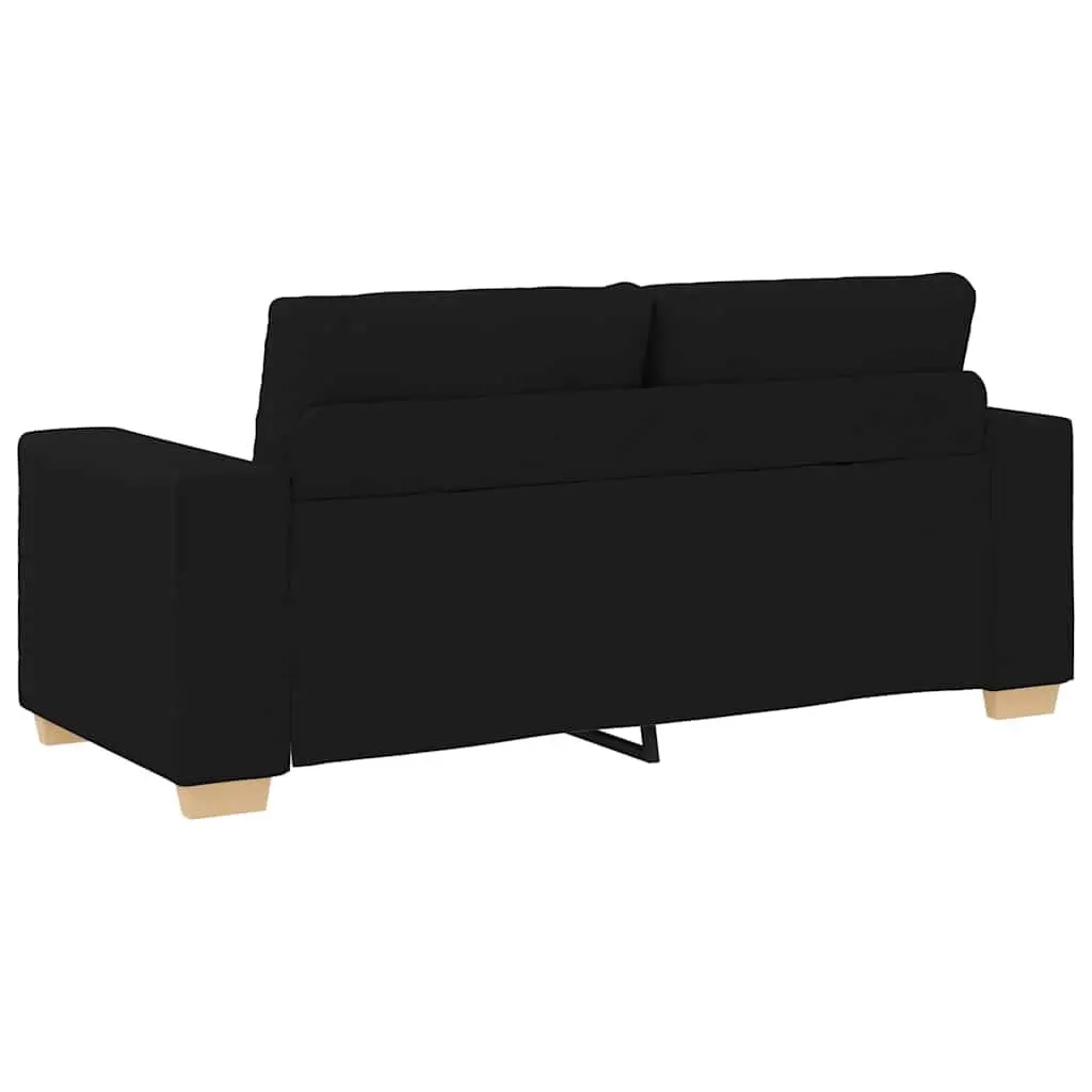 Black Fabric Loveseat Sofa 180x77x82cm for Two