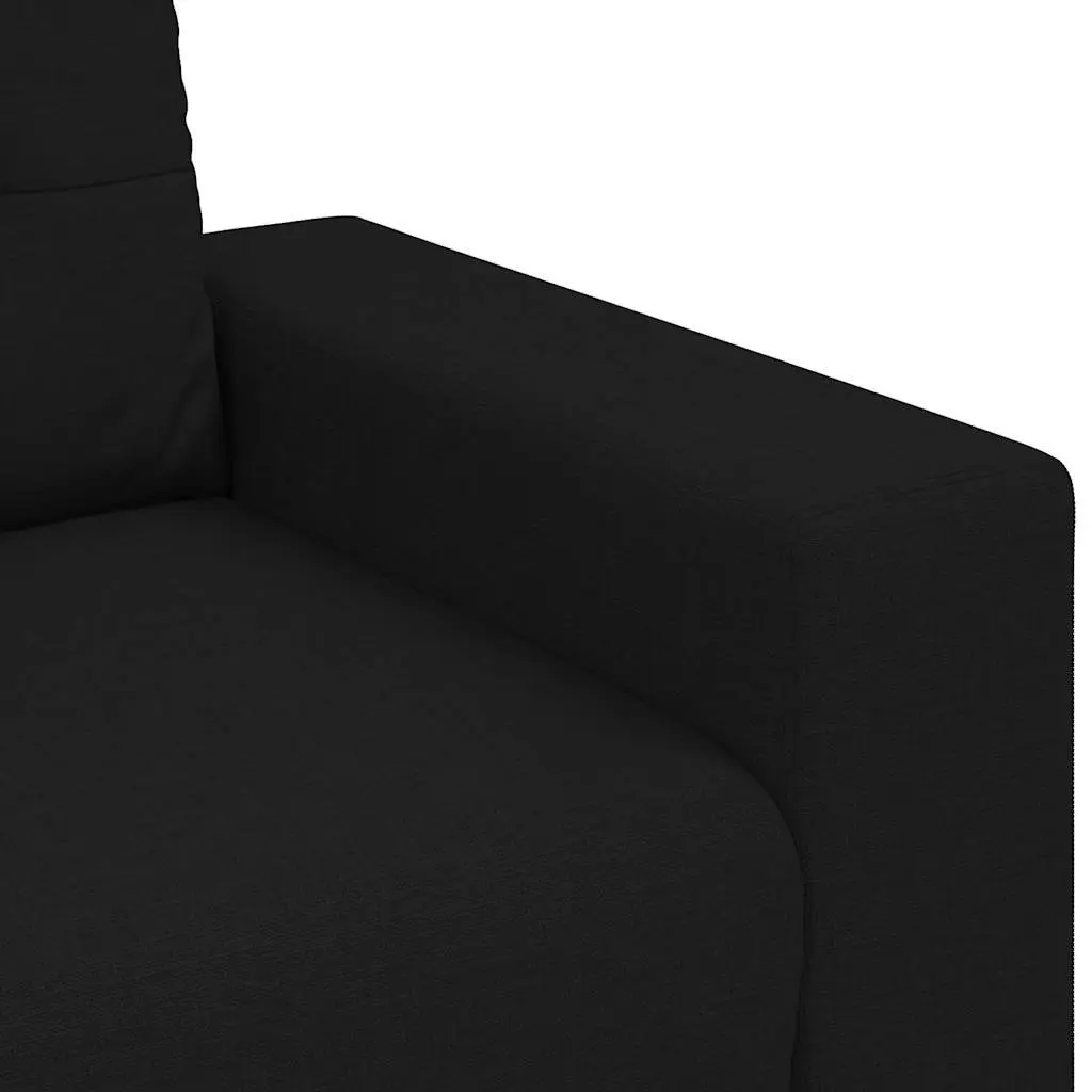 Black Fabric Loveseat Sofa 180x77x82cm for Two