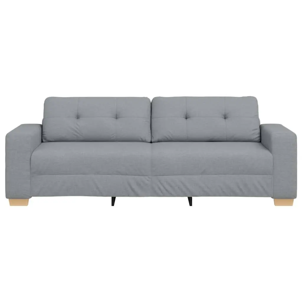 3-Seater Sofa Grey Fabric Modern Lounge Seat