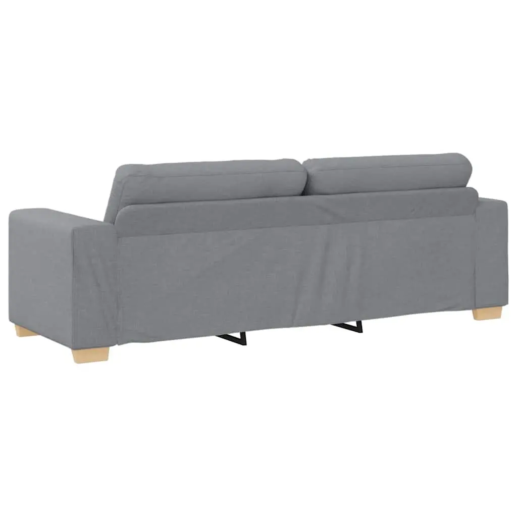 3-Seater Sofa Grey Fabric Modern Lounge Seat