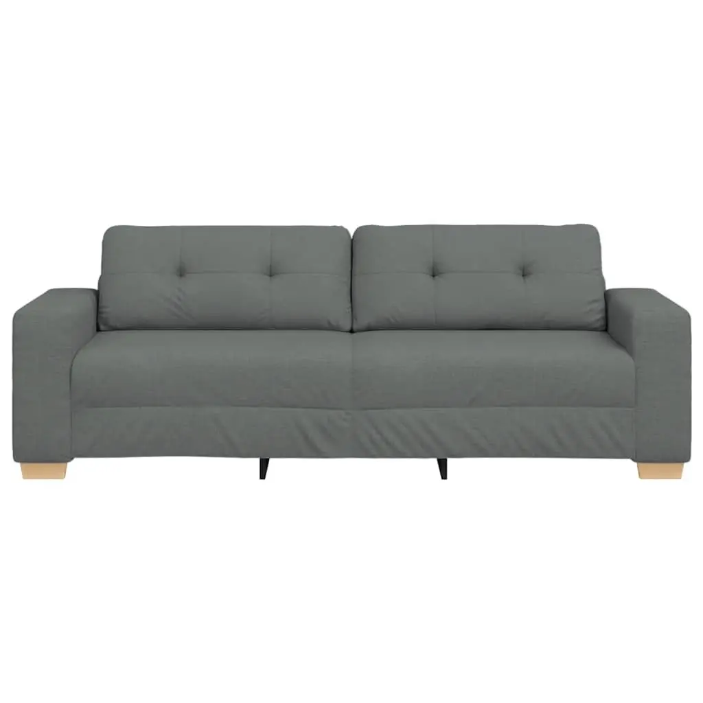 Modern3SeaterSofaGreyFabricComfortableLivingRoomFurnitureWithPaddedFoamSeatsAndSturdyPlywoodMetalFrame