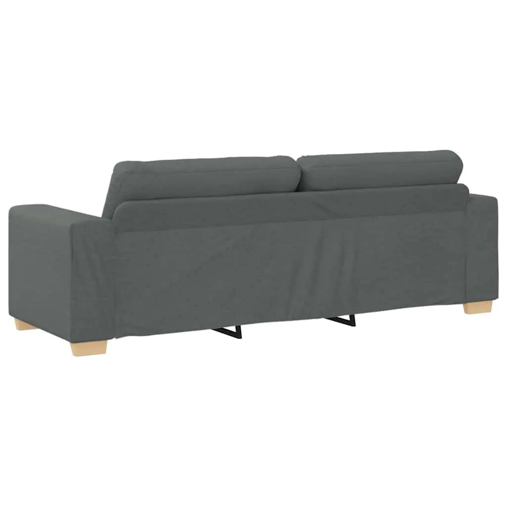 Modern3SeaterSofaGreyFabricComfortableLivingRoomFurnitureWithPaddedFoamSeatsAndSturdyPlywoodMetalFrame
