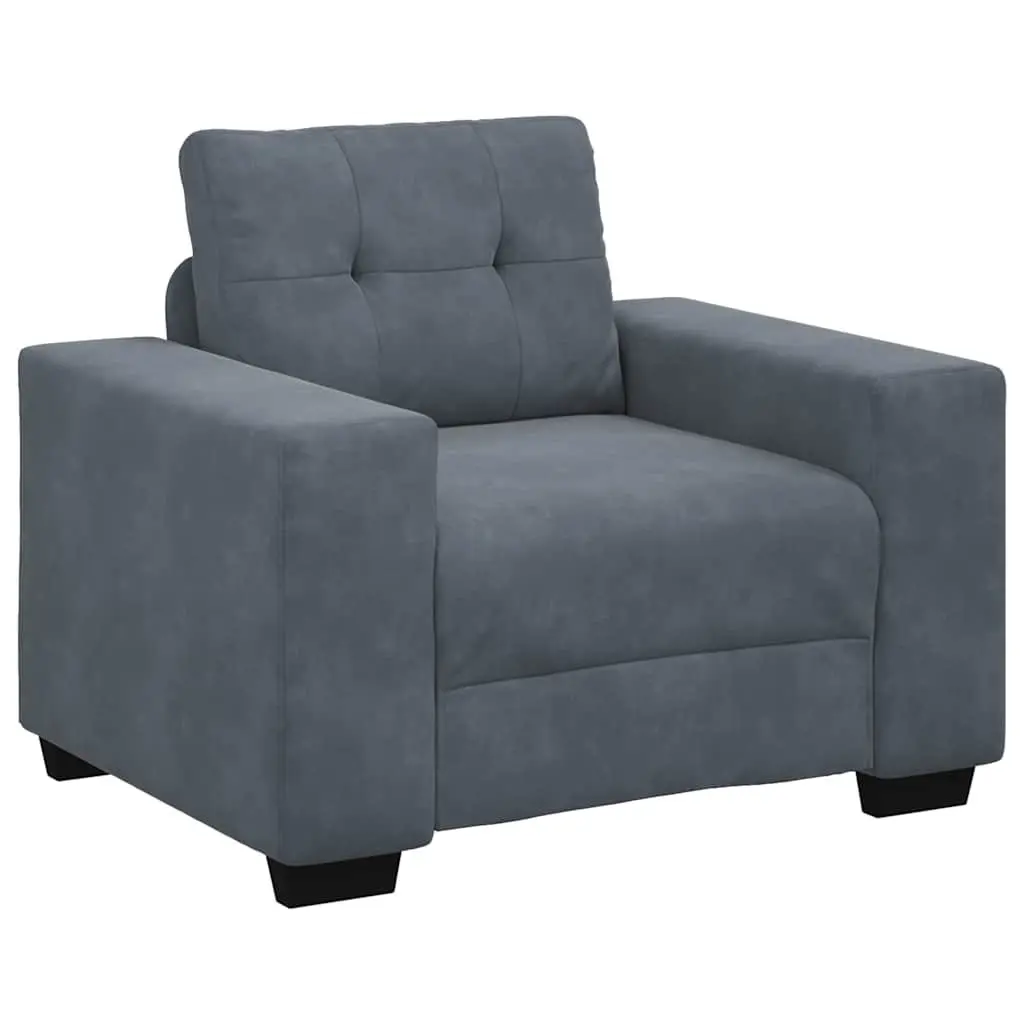 Sofa Chair Grey Velvet Modern Living Room Armchair
