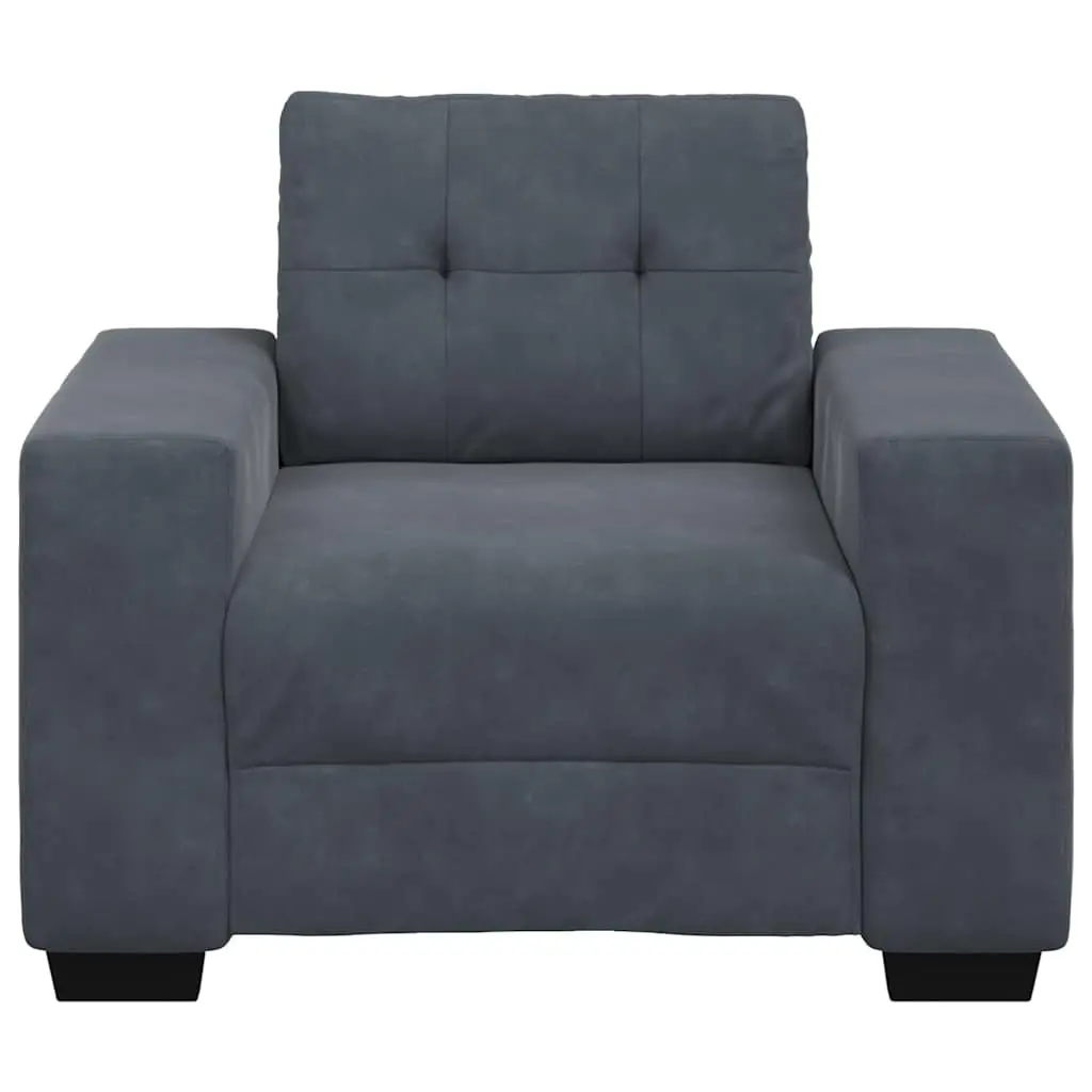 Sofa Chair Grey Velvet Modern Living Room Armchair