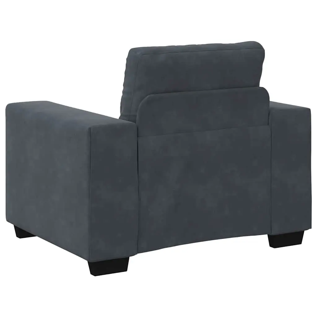 Sofa Chair Grey Velvet Modern Living Room Armchair