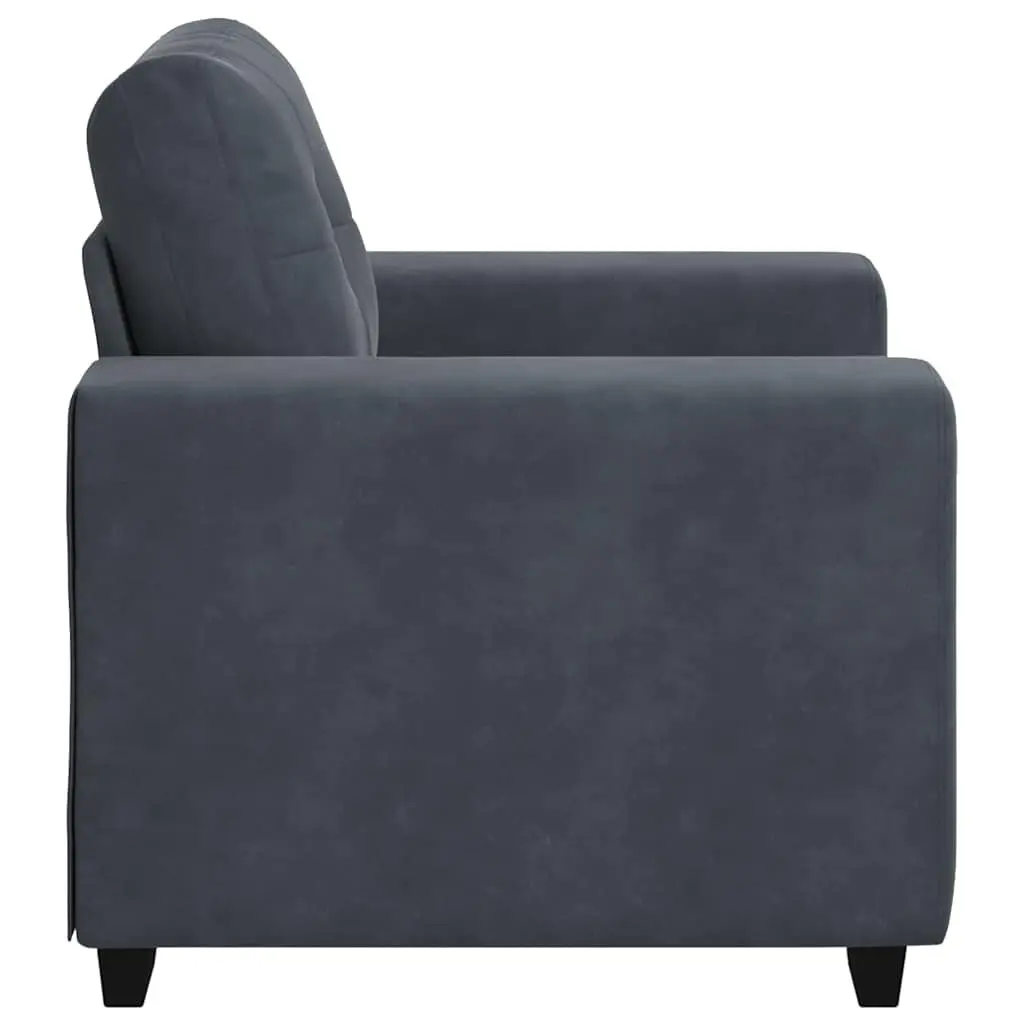 Sofa Chair Grey Velvet Modern Living Room Armchair