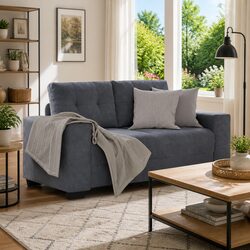 Grey Velvet Loveseat Sofa 160x77x82 cm Two Seater