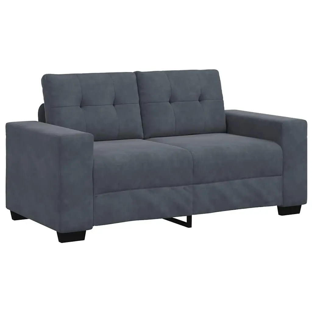 Dark Grey Velvet 2 Seater Loveseat Sofa Modern Couch for Living Room Bedroom or Study