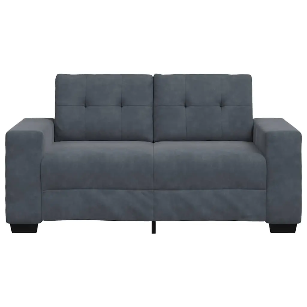 Dark Grey Velvet 2 Seater Loveseat Sofa Modern Couch for Living Room Bedroom or Study