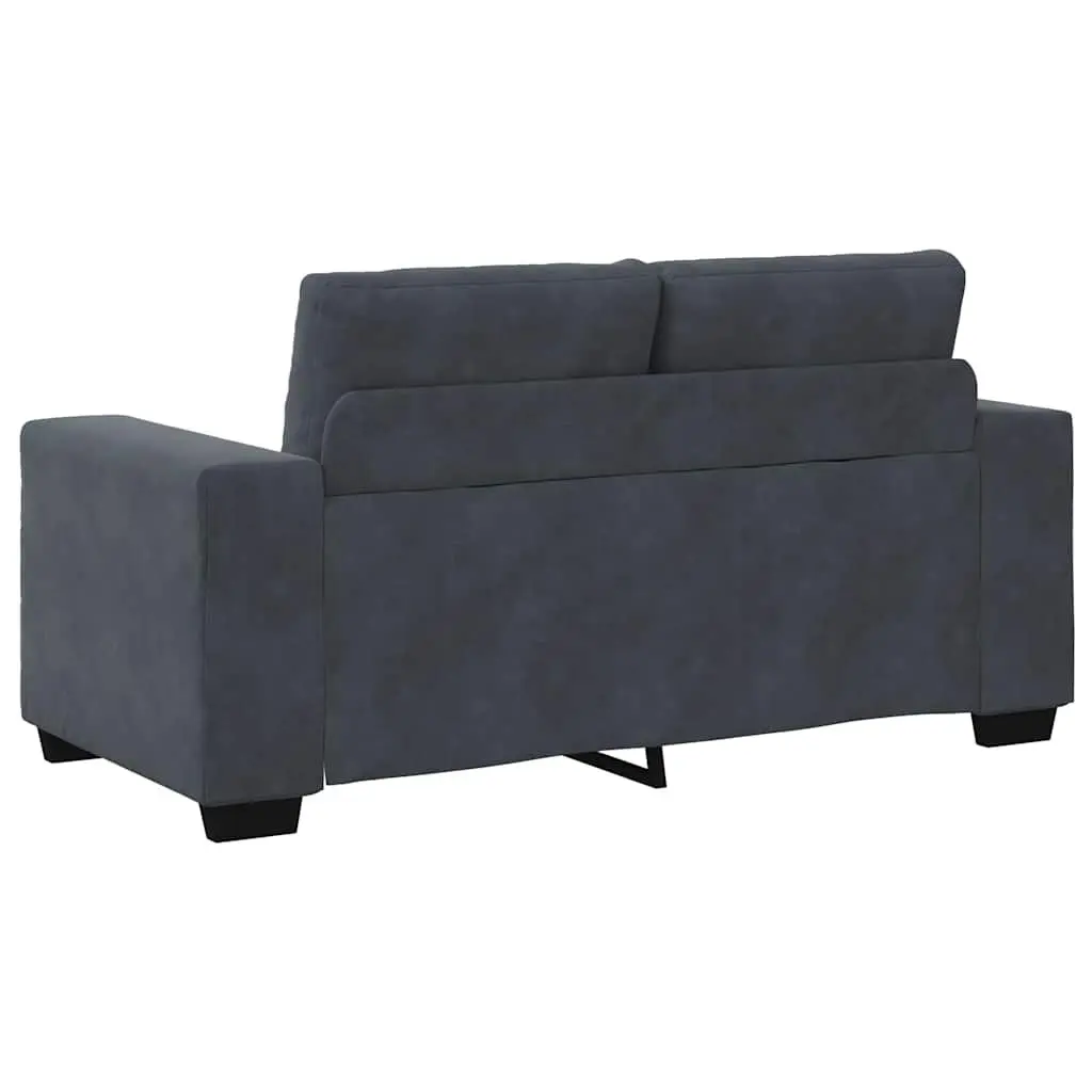 Dark Grey Velvet 2 Seater Loveseat Sofa Modern Couch for Living Room Bedroom or Study