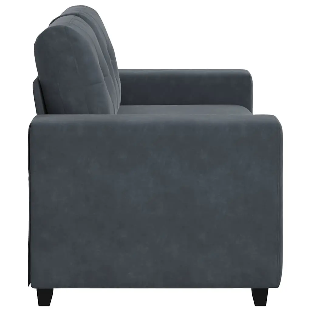 Dark Grey Velvet 2 Seater Loveseat Sofa Modern Couch for Living Room Bedroom or Study