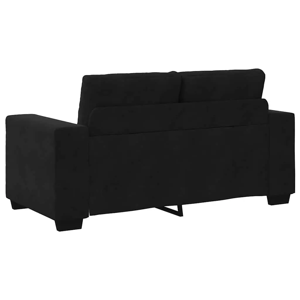 Loveseat Sofa Black Velvet 160x77x82cm Plywood and Metal