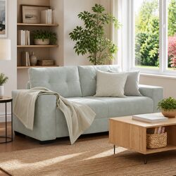 Grey Velvet Loveseat Sofa 180x77x82 cm for Living Rooms