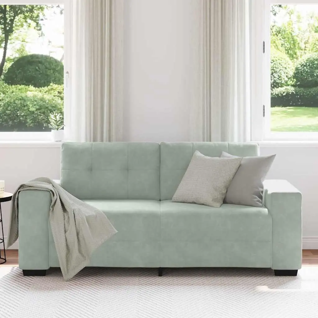 Grey Velvet Loveseat Sofa 180x77x82 cm for Living Rooms