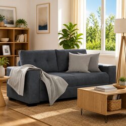 Comfortable Grey Loveseat Sofa 180x77x82cm for Living Room