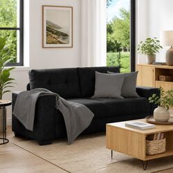 Black Velvet Loveseat Sofa for Cozy Living Spaces