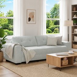 Grey Velvet 3-Seater Sofa for Cozy Living Spaces