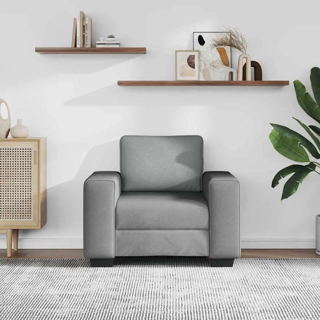 Grey Fabric Sofa Chair Living Room Lounge Seat Armrest Relax 100x77x82cm