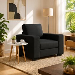 Black Fabric Sofa Chair for Cozy Living Spaces