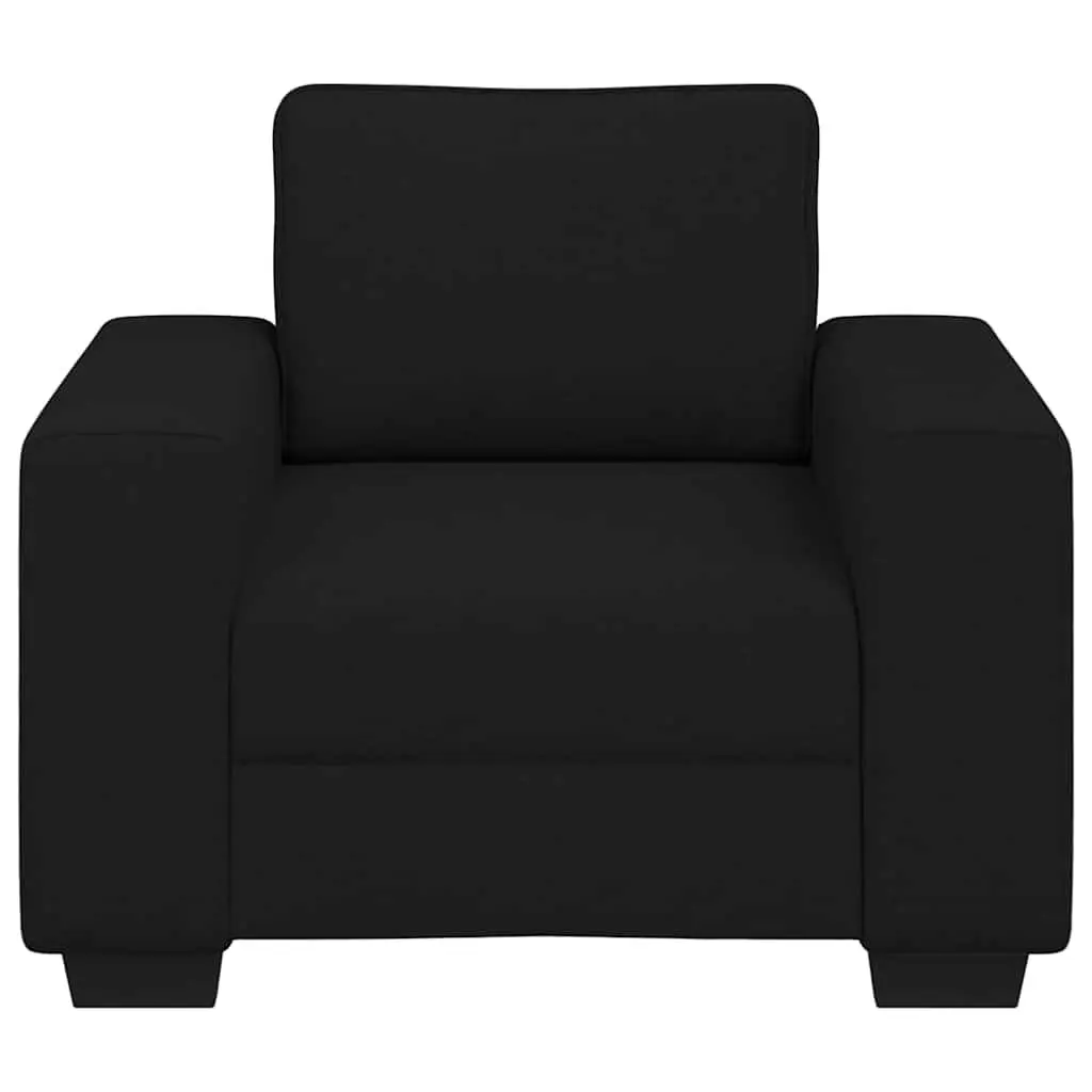 Sofa Chair Black Fabric Lounge Seat Armrest 100x77x82cm Polyester Wood Metal Frame