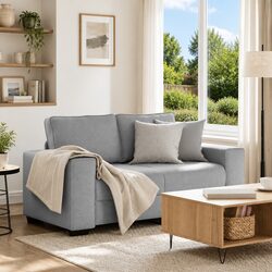 Cozy Grey Fabric 2-Seater Sofa for Your Living Room