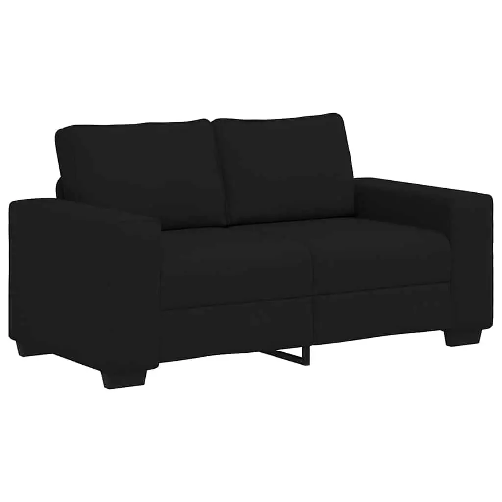 2-Seater Sofa in Black Fabric for Living Spaces