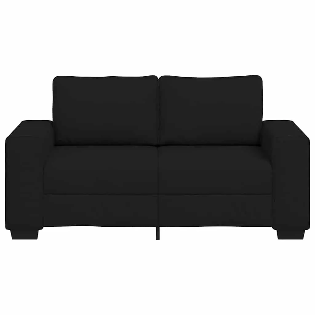 2-Seater Sofa in Black Fabric for Living Spaces