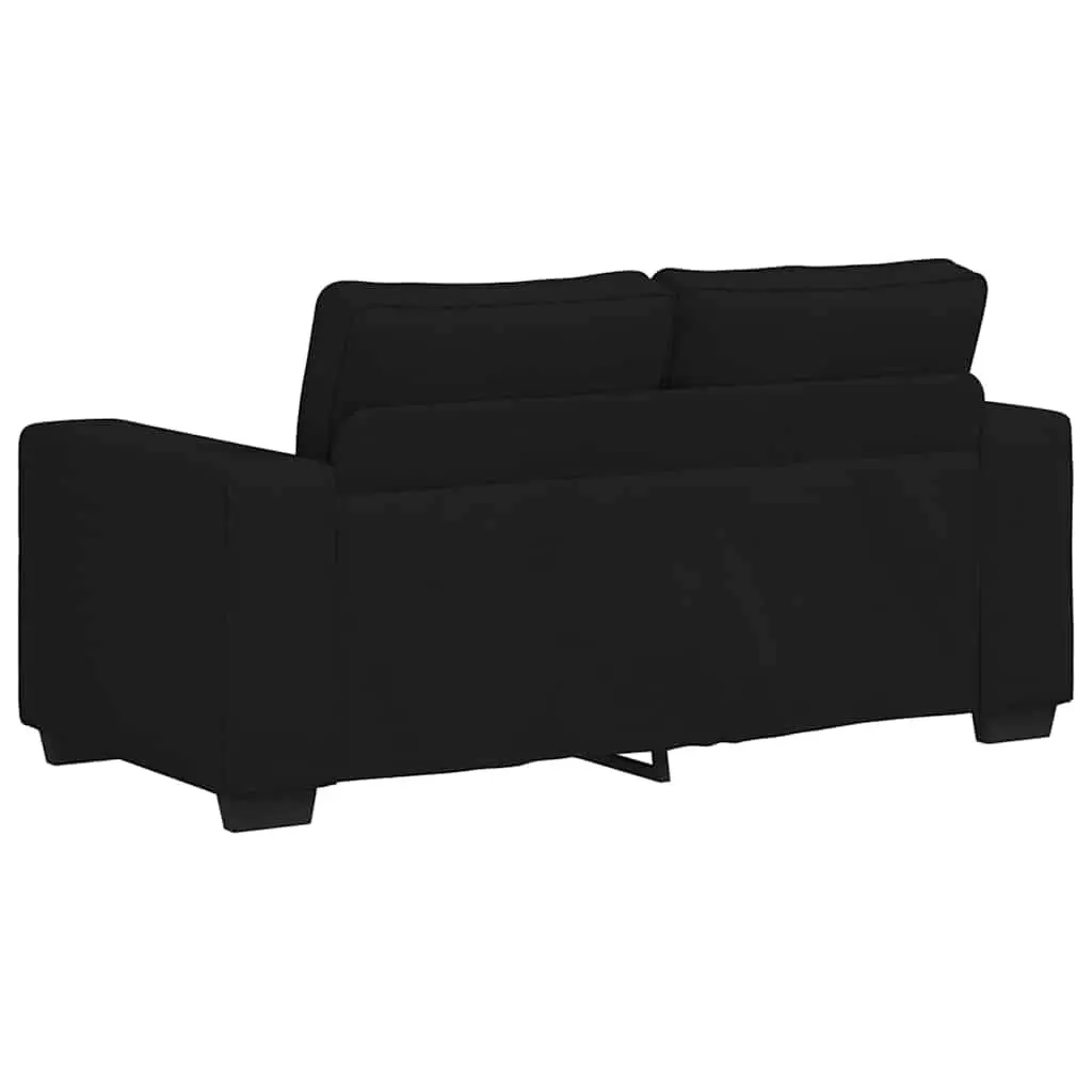 2-Seater Sofa in Black Fabric for Living Spaces