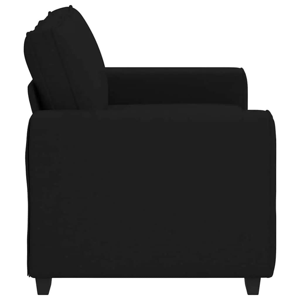 2-Seater Sofa in Black Fabric for Living Spaces