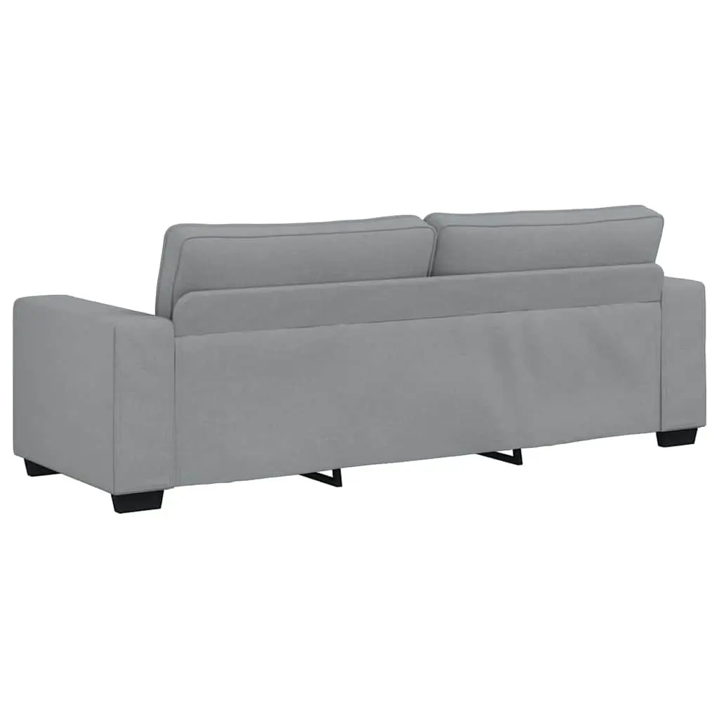 3-Seater Sofa Grey Fabric Upholstered 220x77x82cm Wood and Metal Frame