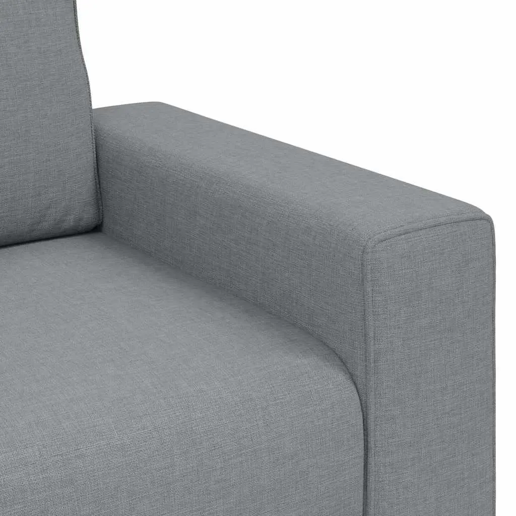 3-Seater Sofa Grey Fabric Upholstered 220x77x82cm Wood and Metal Frame