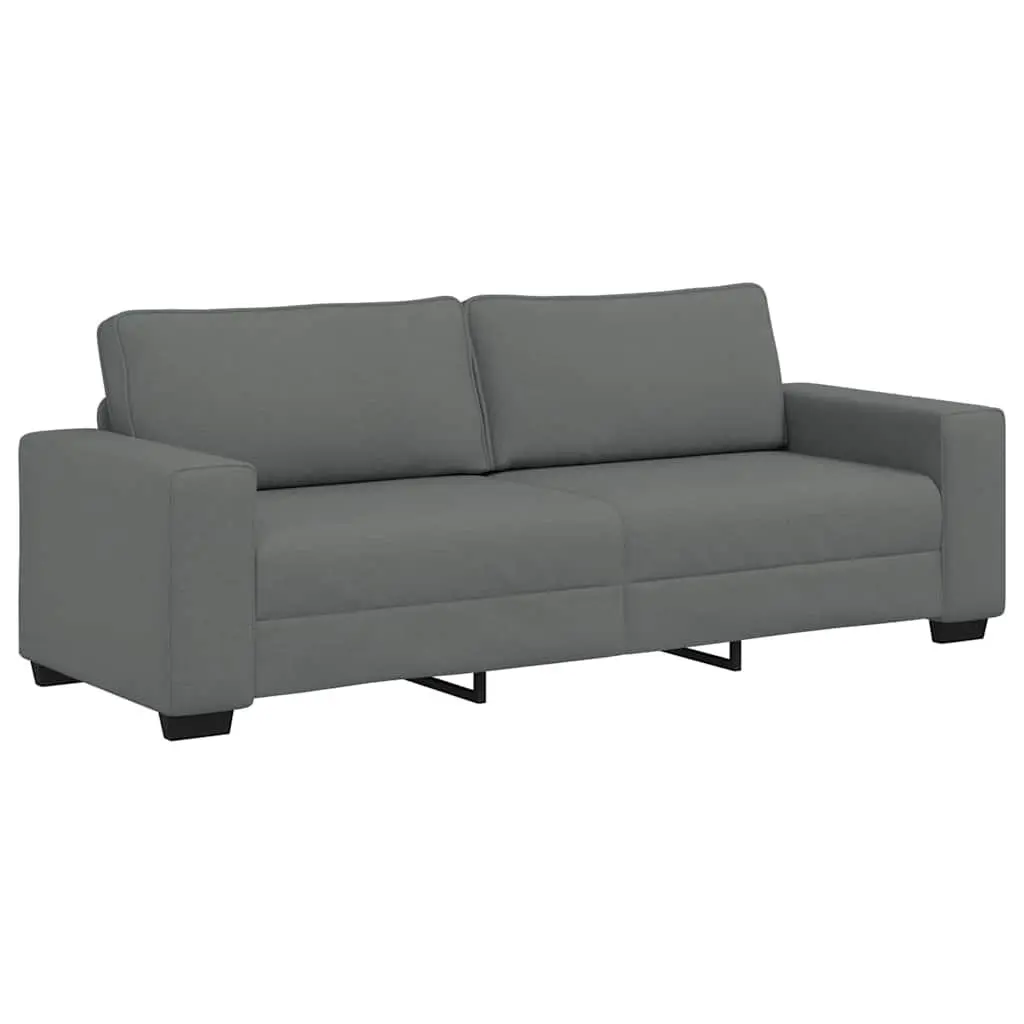 3-Seater Sofa Dark Grey 220x77x82 cm Fabric Living Room Couch