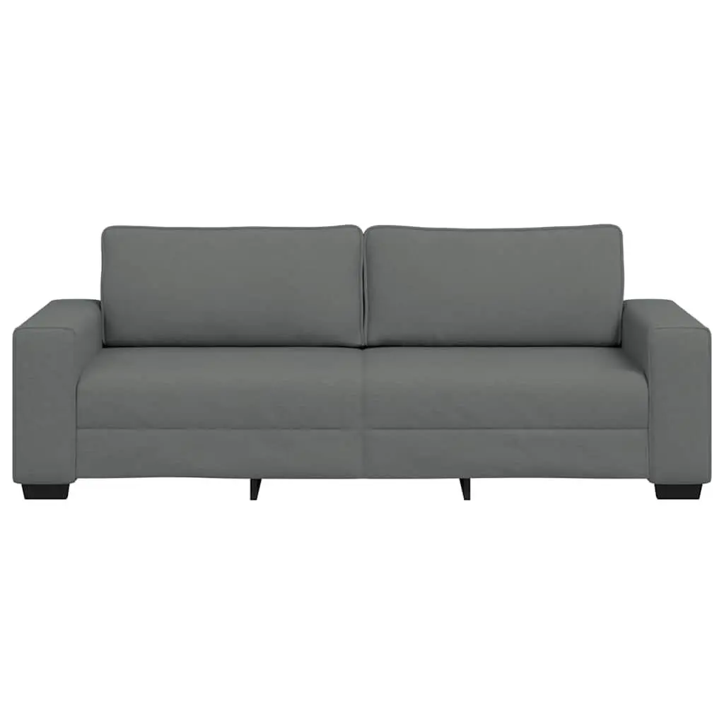 3-Seater Sofa Dark Grey 220x77x82 cm Fabric Living Room Couch