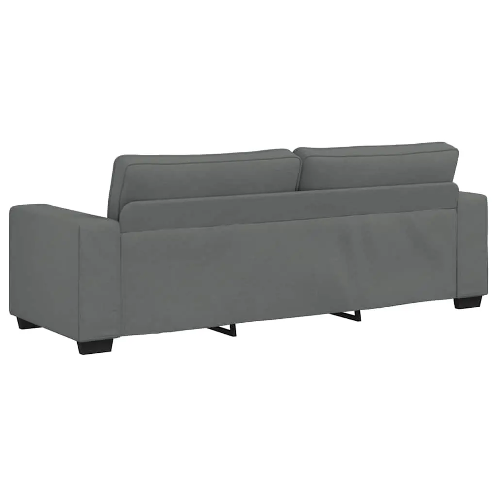 3-Seater Sofa Dark Grey 220x77x82 cm Fabric Living Room Couch