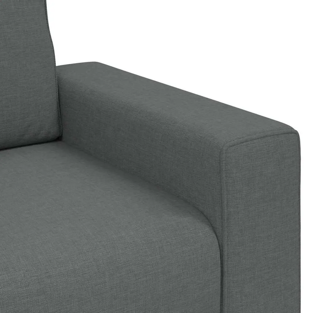 3-Seater Sofa Dark Grey 220x77x82 cm Fabric Living Room Couch