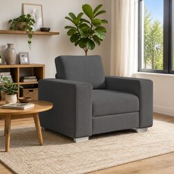 Grey Corduroy Fabric Sofa Chair for Cozy Living Spaces