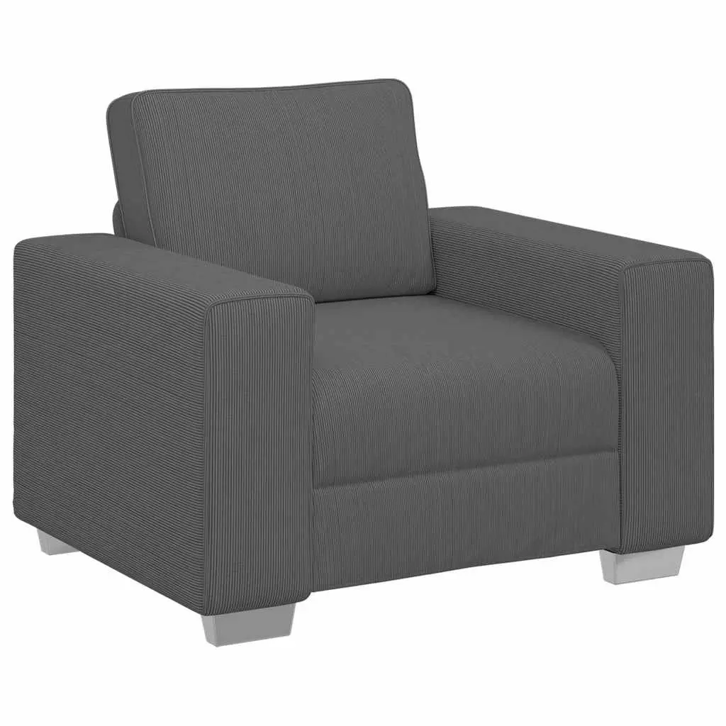 Sofa Chair Grey Corduroy Fabric Armchair Living Room Furniture