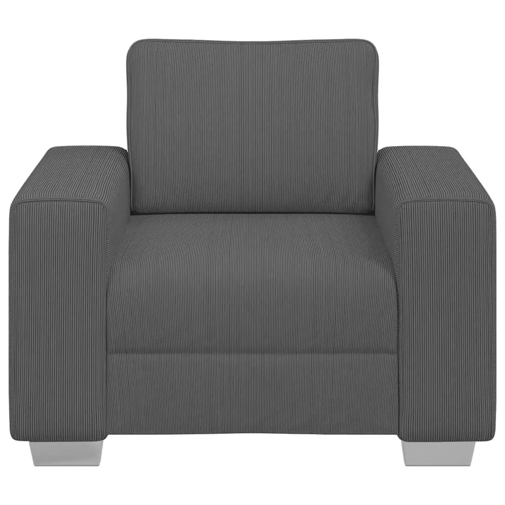 Sofa Chair Grey Corduroy Fabric Armchair Living Room Furniture