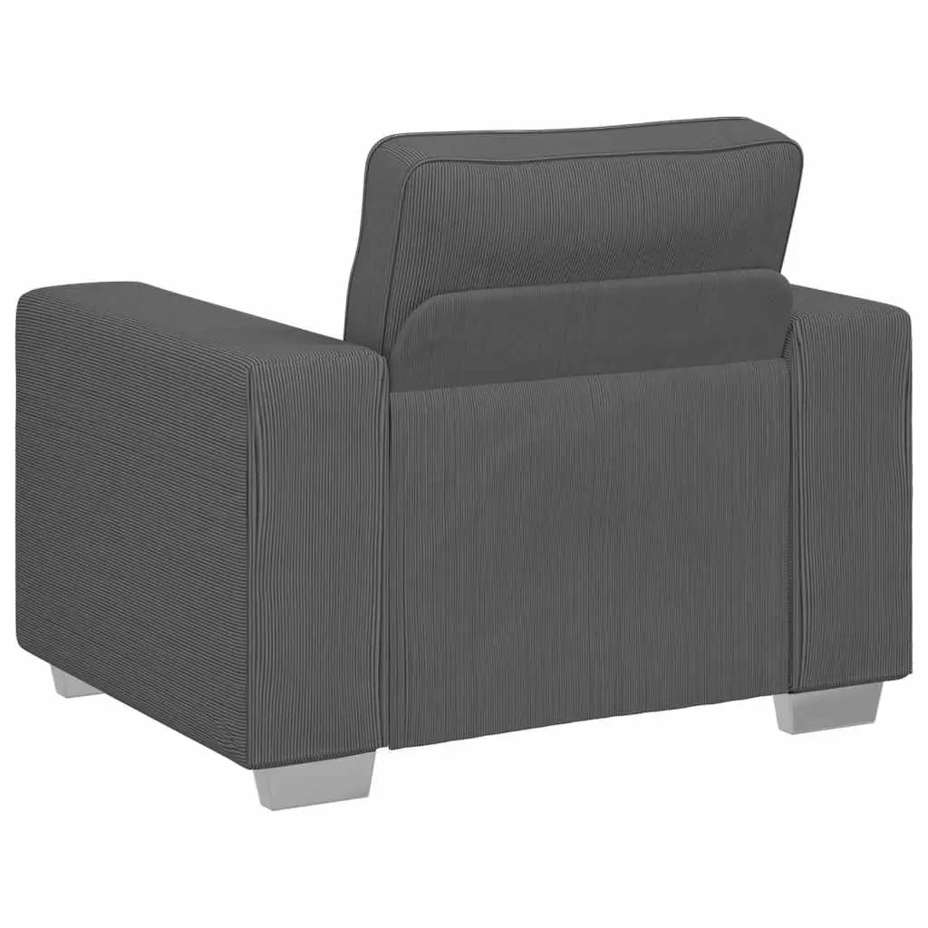 Sofa Chair Grey Corduroy Fabric Armchair Living Room Furniture