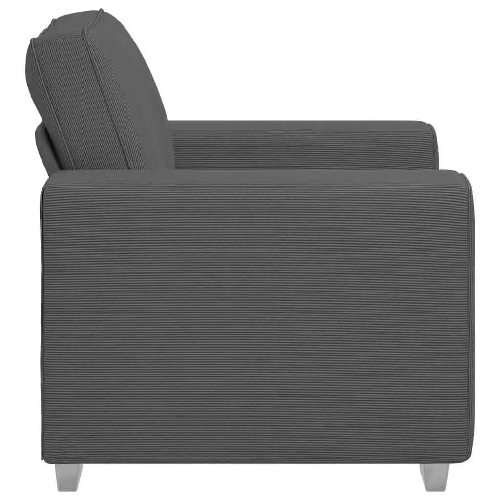 Sofa Chair Grey Corduroy Fabric Armchair Living Room Furniture