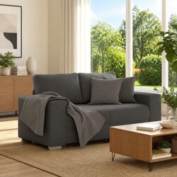 Grey Corduroy Loveseat Sofa for Cozy Living Spaces