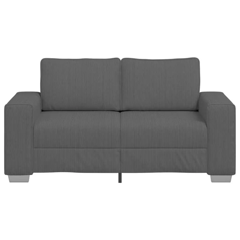 Loveseat Sofa Grey Corduroy Fabric Comfortable Seating Living Room Furniture