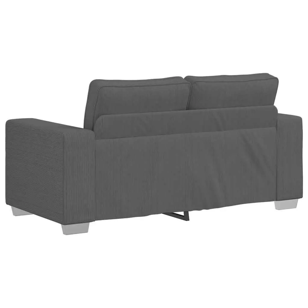 Loveseat Sofa Grey Corduroy Fabric Comfortable Seating Living Room Furniture